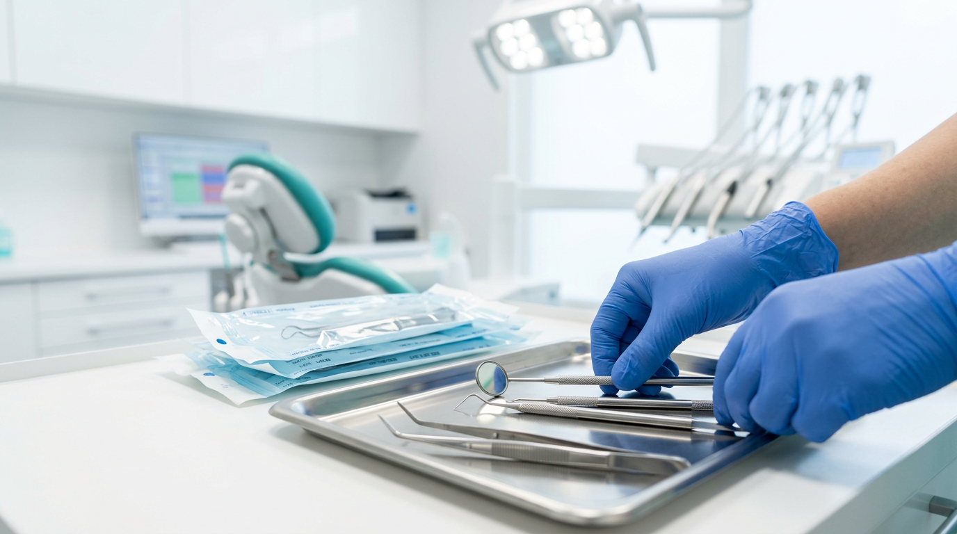 Hygienic modern dental operatory sterile instruments tray Islamabad D-12 clinic